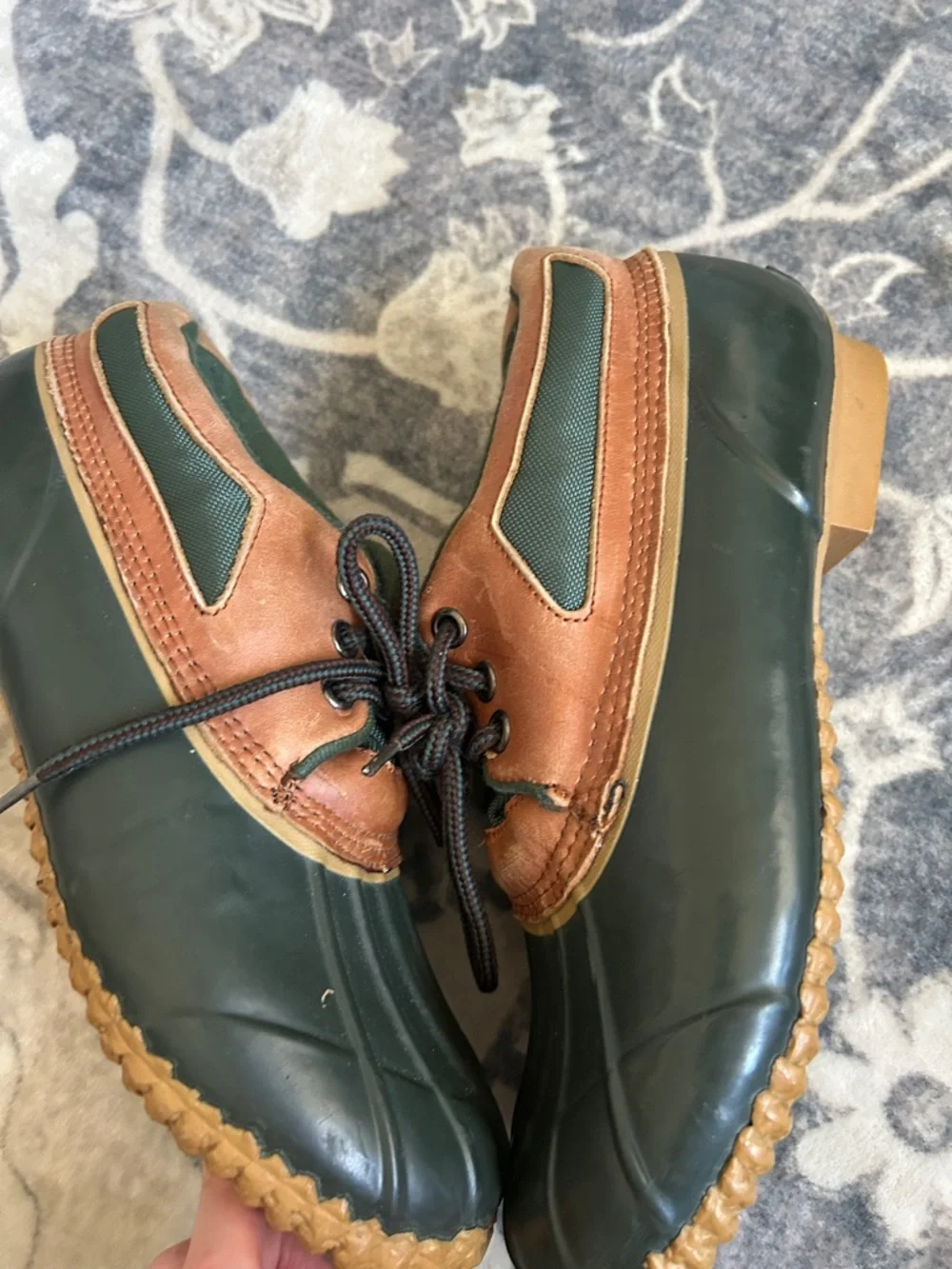 Men's Green & Brown Waterproof Duck Shoes